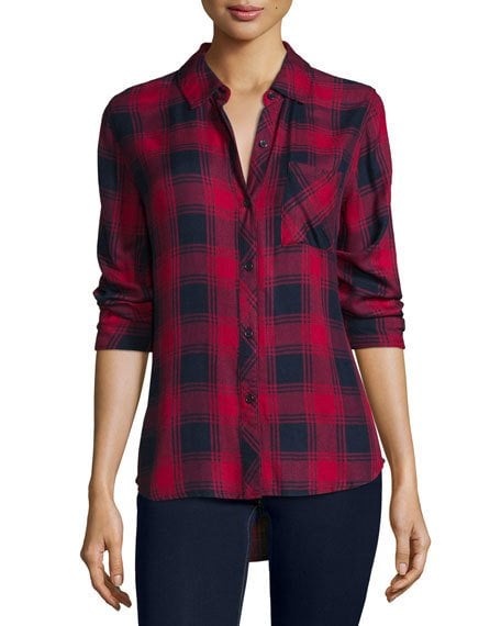 Rails Hunter Plaid Long-Sleeve Shirt, Midnight/Garnet Neiman Marcus christmas sale