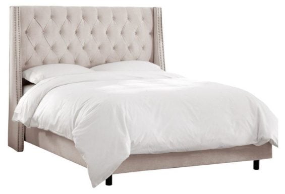 Sophia Tufted Wingback Bed, Dove Velvet One Kings Lane best of 2016 sale