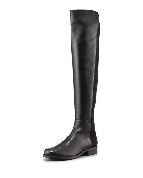 Stuart Weitzman 50/50 Leather Over-the-Knee Boot Black Neiman Marcus christmas sale