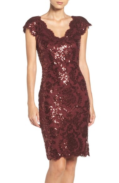 Tadashi Shoji Sequin Sheath Dress (Regular & Petite) Marsala new year's eve sequin dresses