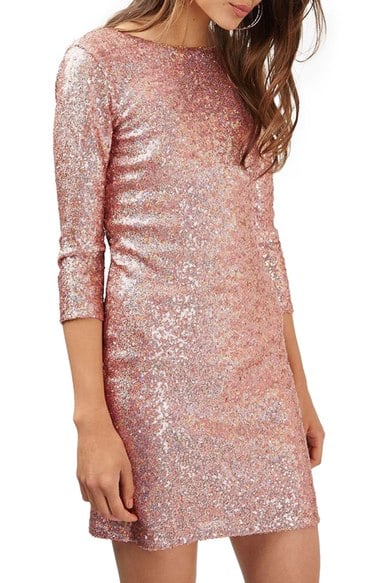 Topshop Sequin Body-Con Minidress Pink new year's eve sequin dresses