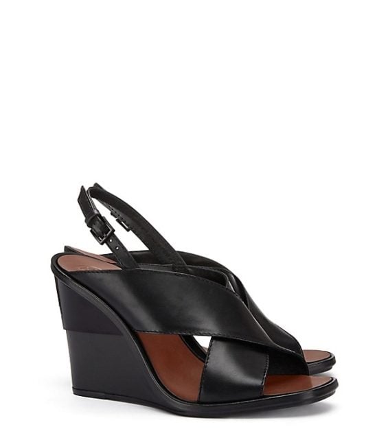 Tory Burch GABRIELLE WEDGE SANDAL Black, Royal Tan tory burch sale