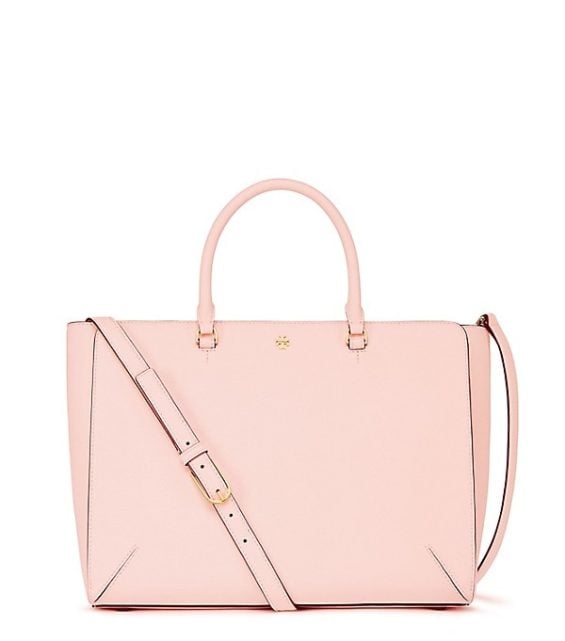 Tory Burch ROBINSON LARGE ZIP TOTE Pale Apricot tory burch extra 30% sale