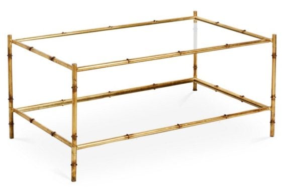 Two-Tier Coffee Table, Antiqued Gold One Kings Lane best of 2016 sale