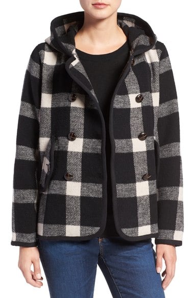 Woolrich Century Wool Peacoat Black Plaid