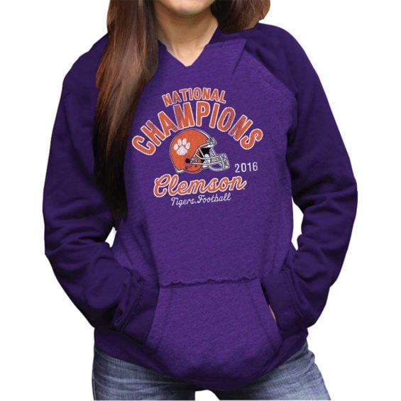 Clemson Tigers Women's Heathered Purple College Football Playoff 2016 National Champions Pullover Hoodie