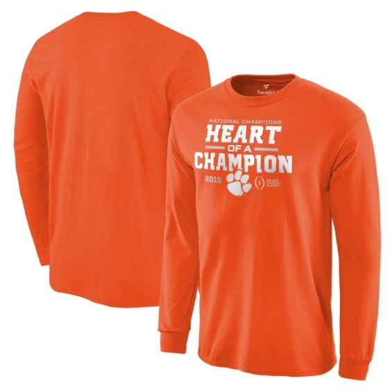 Fanatics Branded Clemson Tigers Orange College Football Playoff 2016 National Champions Blitz Long Sleeve T-Shirt