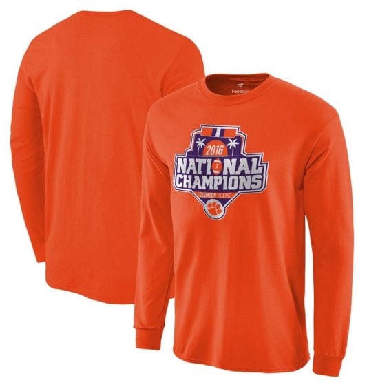 Fanatics Branded Clemson Tigers Orange College Football Playoff 2016 National Champions Official Icon Long Sleeve T-Shirt
