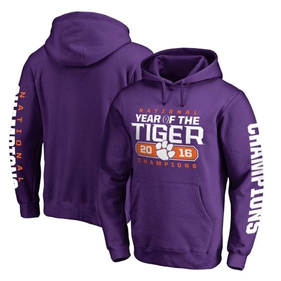Fanatics Branded Clemson Tigers Purple College Football Playoff 2016 National Champions Play Action Pullover Hoodie year of the tiger