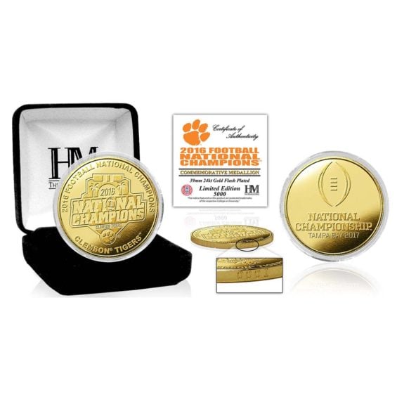 Highland Mint Clemson Tigers College Football Playoff 2016 National Champions Gold Mint Coin