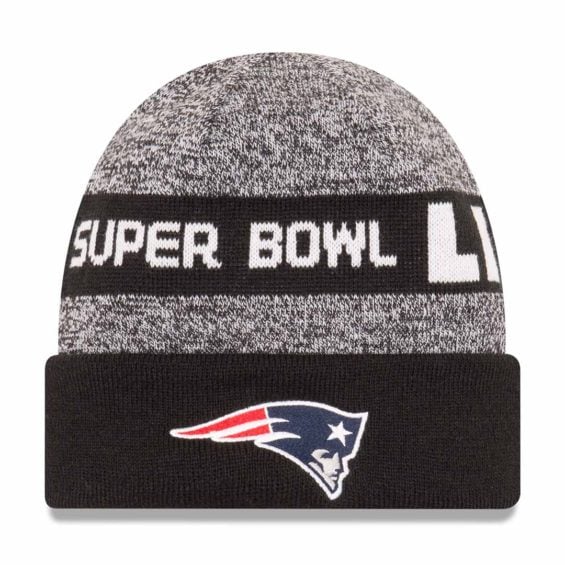 New Era New England Patriots Heathered Gray/Black Super Bowl LI Bound Cuffed Knit Hat