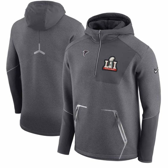 Nike Atlanta Falcons Gray Super Bowl LI Bound Media Day Quarter-Zip Jacket
