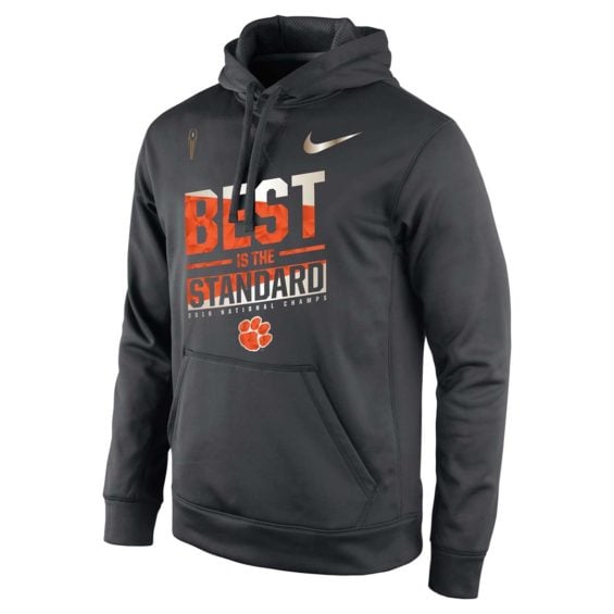 Nike Clemson Tigers Black College Football Playoff 2016 National Champions Celebration Local Legend Pullover Hoodie Clemson Tigers 2016 College Football National Champions Best is the standard