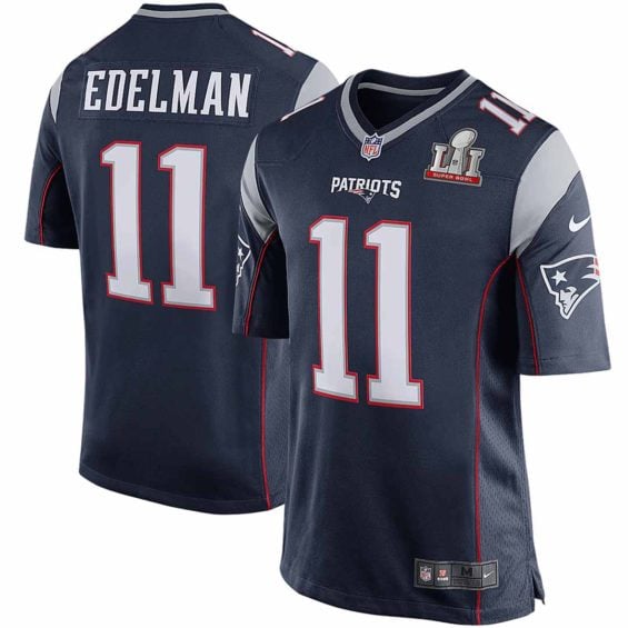 Nike Julian Edelman New England Patriots Navy Super Bowl LI Bound Game Jersey