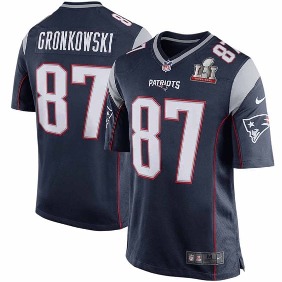 Nike Rob Gronkowski New England Patriots Navy Super Bowl LI Bound Game Jersey