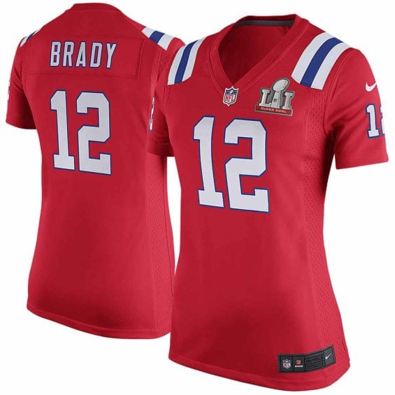 Nike Tom Brady New England Patriots Women's Red Super Bowl LI Bound Game Jersey