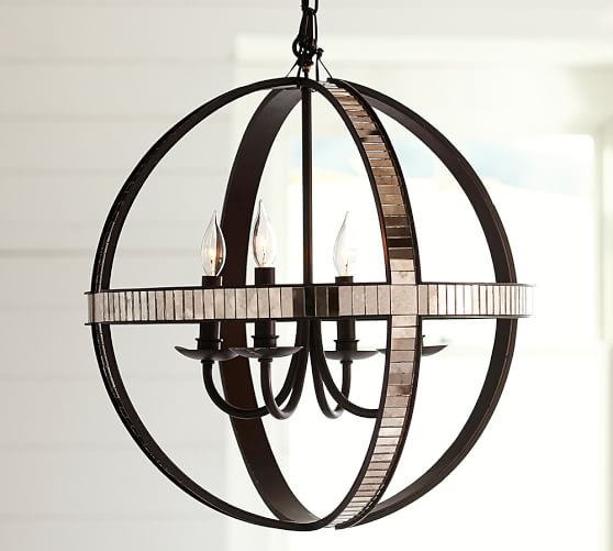 Pottery Barn Pottery Barn DUMONT MIRRORED CHANDELIER pottery barn premier event MIRRORED CHANDELIER