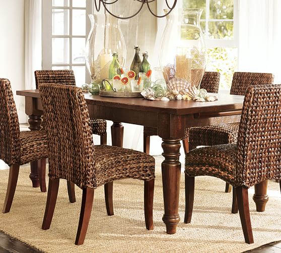 Pottery Barn SUMNER EXTENDING DINING TABLE Rustic Mahogany Stain pottery barn premier event sale