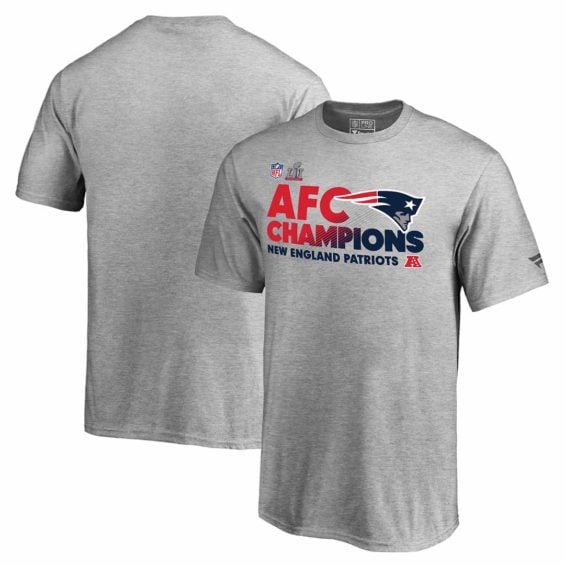 Pro Line by Fanatics Branded New England Patriots Youth Heathered Gray 2016 AFC Conference Champions Trophy Collection Locker Room T-Shirt