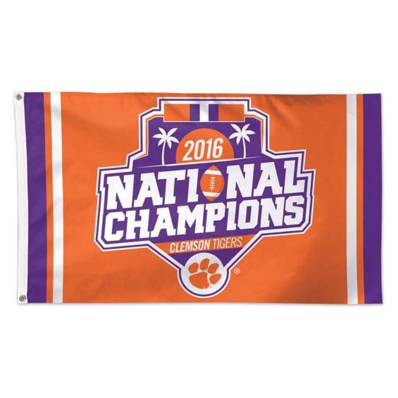 WinCraft Clemson Tigers College Football Playoff 2016 National Champions 3' x 5' Single-Sided Deluxe Flag