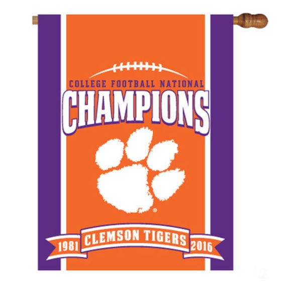 Clemson Tigers College Football Playoff 2016 National Champions House Flag