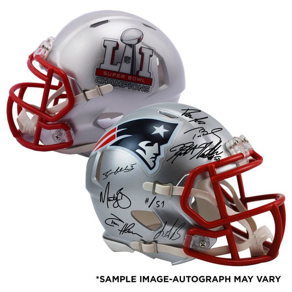 Fanatics Authentic New England Patriots Autographed Riddell Super Bowl LI Champions Speed Pro-Line Helmet with Multiple Signatures -TRISTAR - Limited Edition of 51 new england patriots super bowl li champions