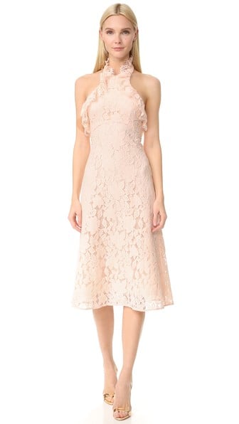 Lover Affinity Ruffle Lace Halter Dress Tearose lace midi dresses
