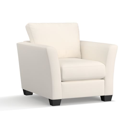 PB COMFORT FIN UPHOLSTERED ARMCHAIR pottery barn upholstered armchair sale
