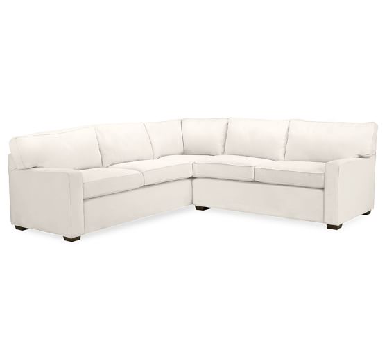 PB SQUARE UPHOLSTERED 2-PIECE L-SHAPED SECTIONAL pottery barn upholstered sofas and sectionals sale