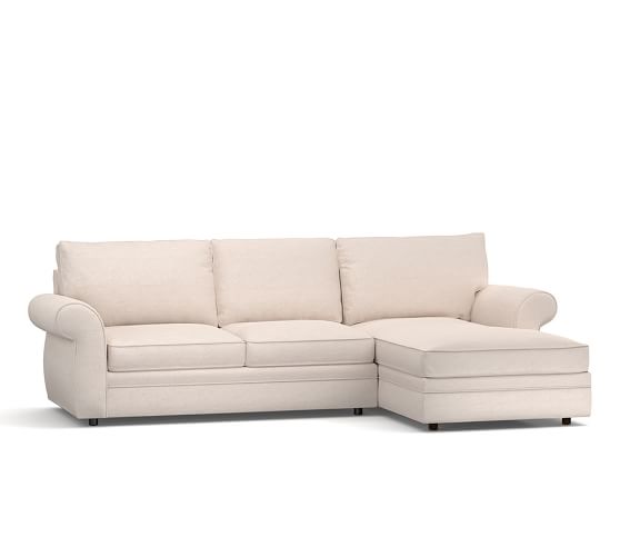 Pottery Barn PEARCE UPHOLSTERED SOFA WITH CHAISE SECTIONAL pottery barn upholstered furniture sale