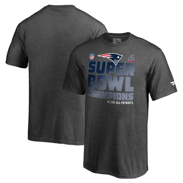 Pro Line by Fanatics Branded New England Patriots Youth Heathered Gray Super Bowl LI Champions Trophy Collection Locker Room T-Shirt