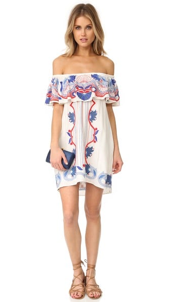 Red Carter Adelaide Embroidered Ruffle Off The Shoulder Dress Ivory shopbop buy more save more sale
