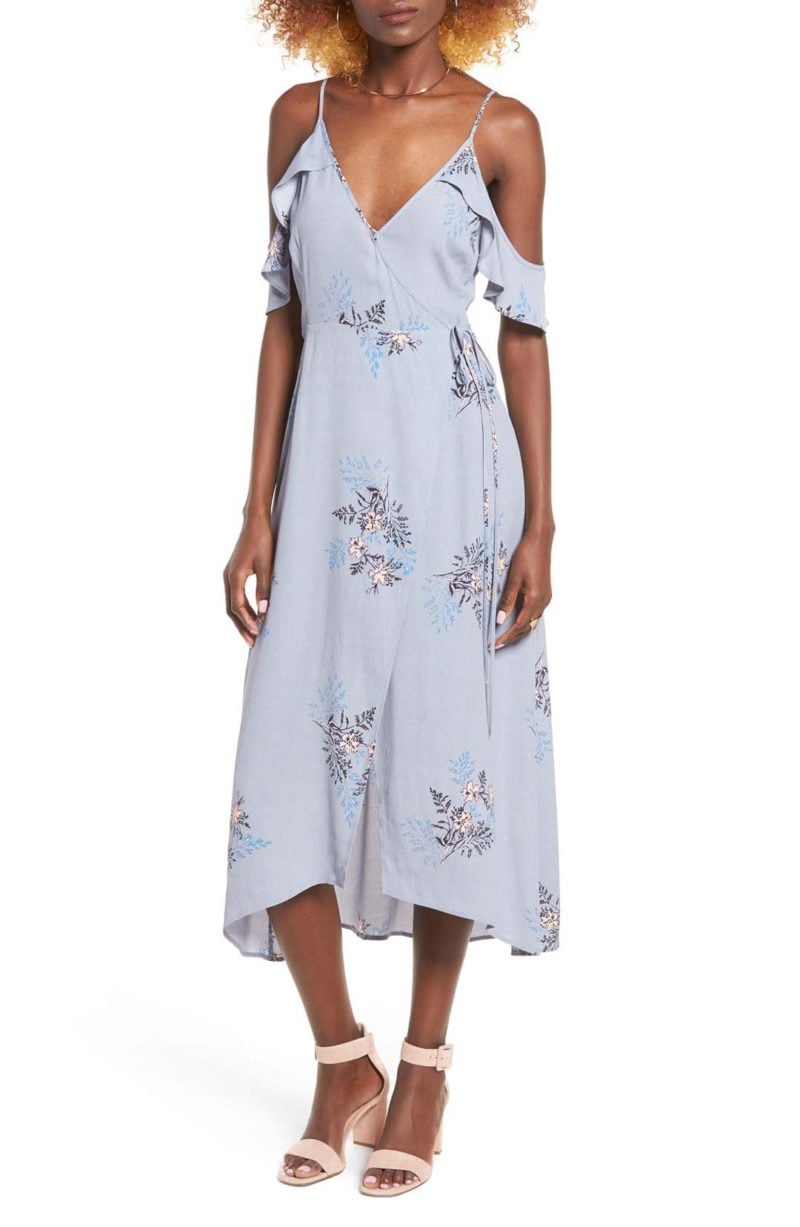 ASTR THE LABEL Gwyn Cold Shoulder Maxi Dress Periwinkle Floral Print cold shoulder maxi dresses spring 2017