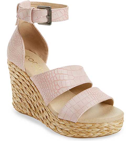 Coconuts By Matisse Mickie Wedge Sandal Blush Faux Leather platform espadrille wedge sandals