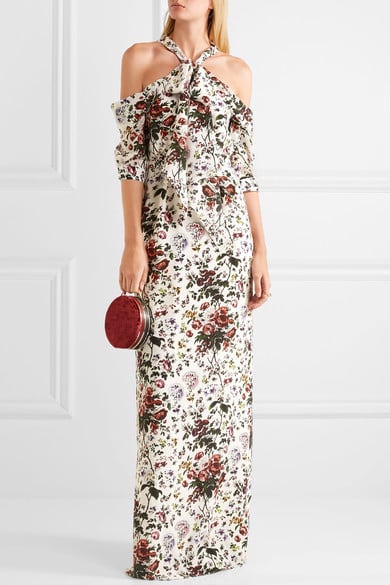 ERDEM Annaliese cold-shoulder floral-print silk crepe de chine gown cold shoulder maxi dresses spring 2017