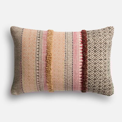 Magnolia Home Norma Pink & Beige Lumbar Pillow Pier 1 magnolia home by joanna gaines for pier 1