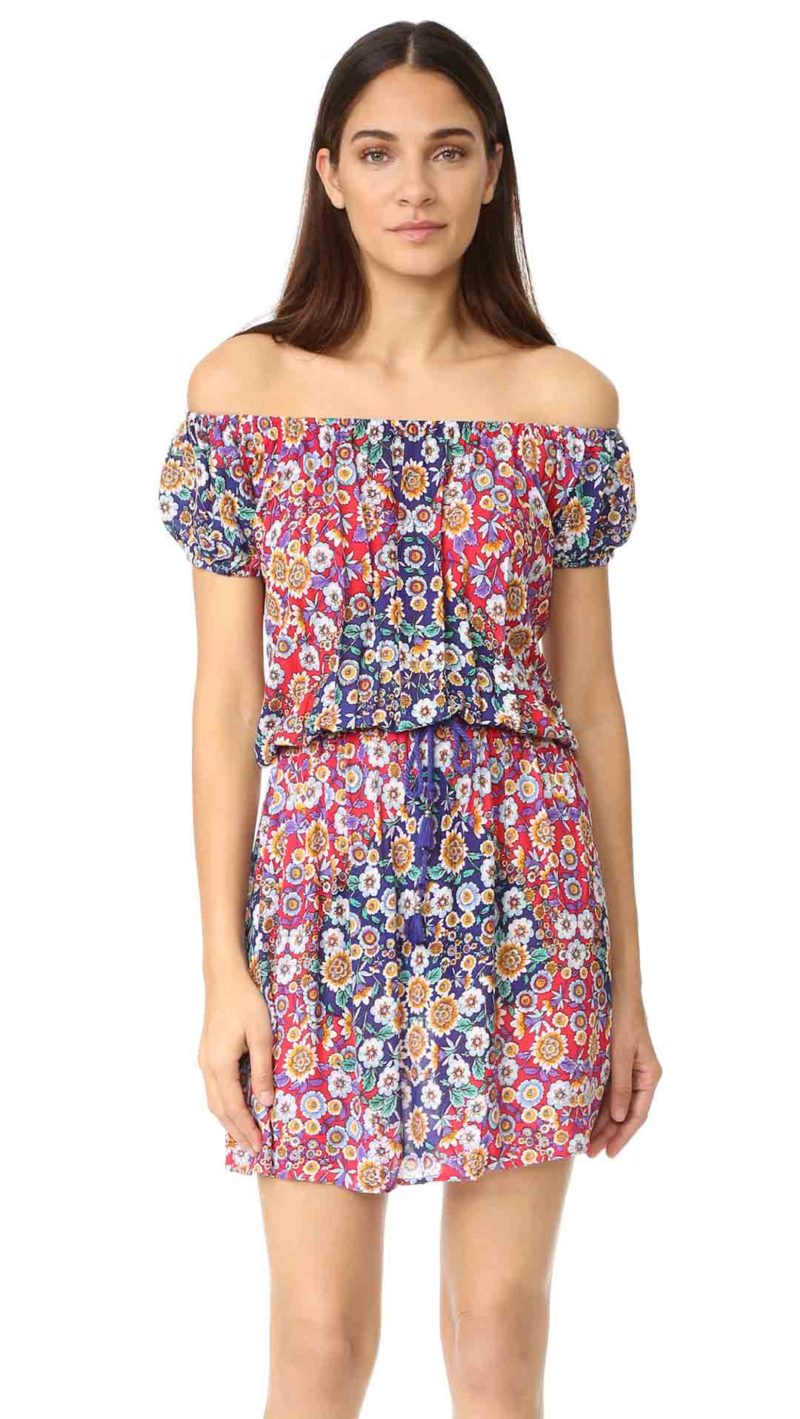 Nanette Lepore Desert Diamond Off the Shoulder Cover Up Dress Floral Pattern Multi off the shoulder beach cover ups spring break 2017