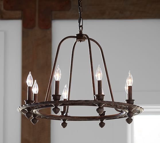 Pottery Barn ORNATE IRON RING CHANDELIER pottery barn st. patrick's day sale
