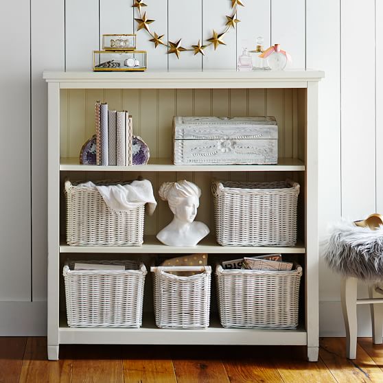 Pottery Barn Teen Beadboard 3-Shelf Bookcase Simply White pottery barn teen mega sale