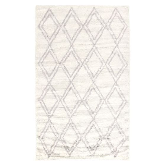 Pottery Barn Teen Diamond Shag Rug Ivory Gray PBteen mega sale