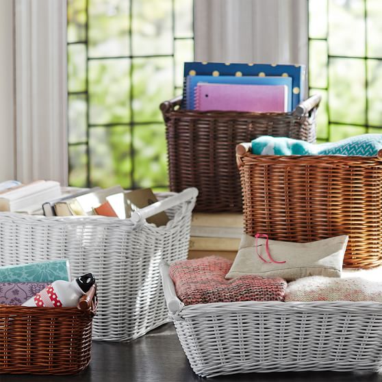 Pottery Barn Teen Hideaway Wicker Baskets Handwoven Rattan pottery barn teen mega sale