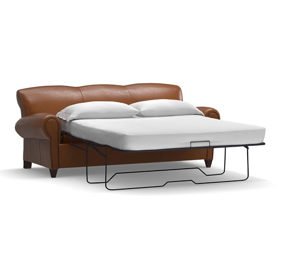 Pottery Barn MANHATTAN LEATHER SLEEPER SOFA pottery barn sale
