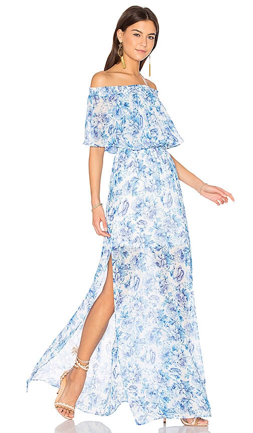 SHOW ME YOUR MUMU HACIENDA OFF THE SHOULDER MAXI DRESS Mama Blues Floral Print dresses spring 2017