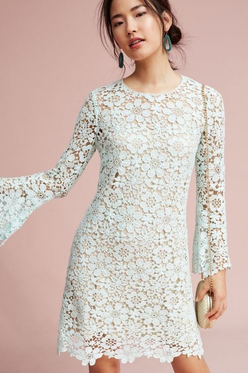 Shoshanna Moira Lace Bell Sleeve Dress Mint Green bell sleeve dresses kentucky derby party