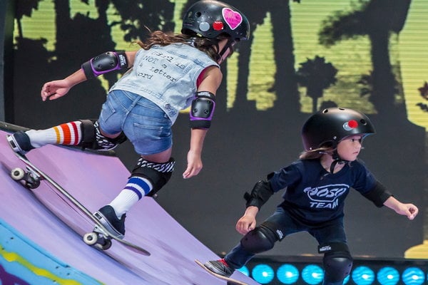 Watch Little Big Shots Season 2 Episode 8 Bend It Like Bella Videos: Sunday, April 30, 2017. Meet brother and sister skateboarders (Sky and Ocean Brown) age 8 and 5 from Miyazaki, Japan! They are beyond talented and absolutely adorable! Be sure to watch them do tricks on their skateboard ramp on the Little Big Shots stage.