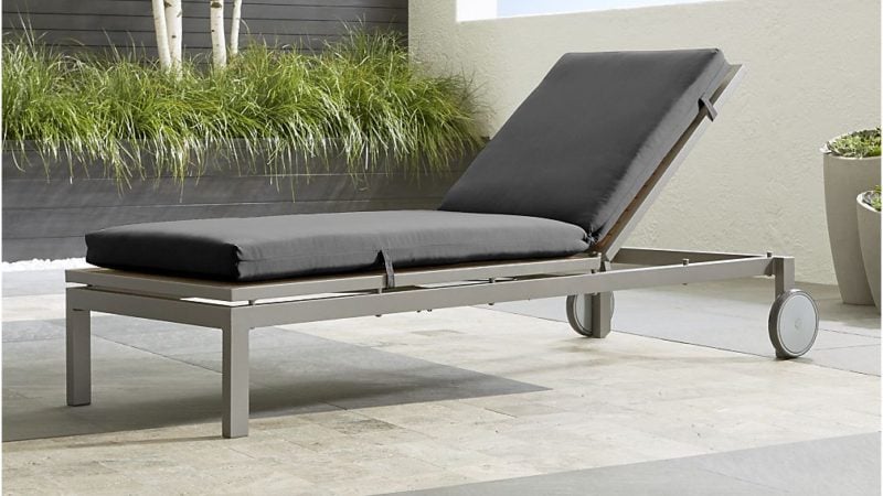 Crate and Barrel Alfresco Natural Chaise Lounge with Sunbrella ® 3" Cushion crate and barrel outdoor furniture sale
