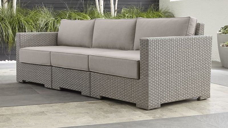 Crate and Barrel Ventura Quartz 3-Piece Sectional with Sunbrella ® Cushions crate & barrel outdoor furniture sale