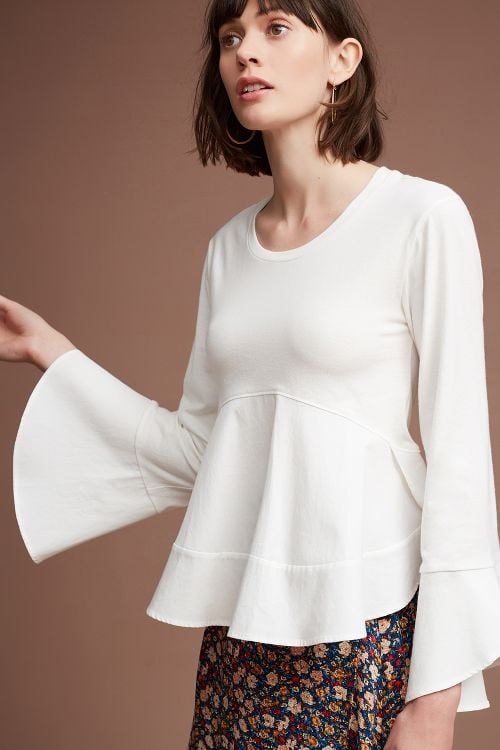 Eri + Ali Pietra Peplum Top Ivory Anthropologie memorial day sale