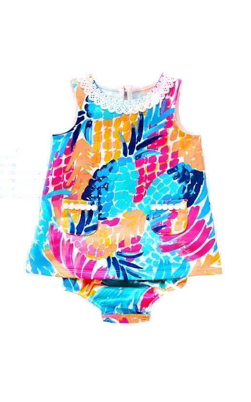Lilly Pulitzer BABY LILLY SHIFT Dress Multi Goombay Smashed Reduced lace dresses for baby girls