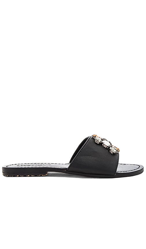 MYSTIQUE Slide Sandals Black Embellished revolve almost summer sale
